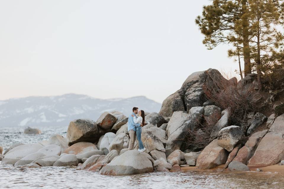 Engaged in Lake Tahoe