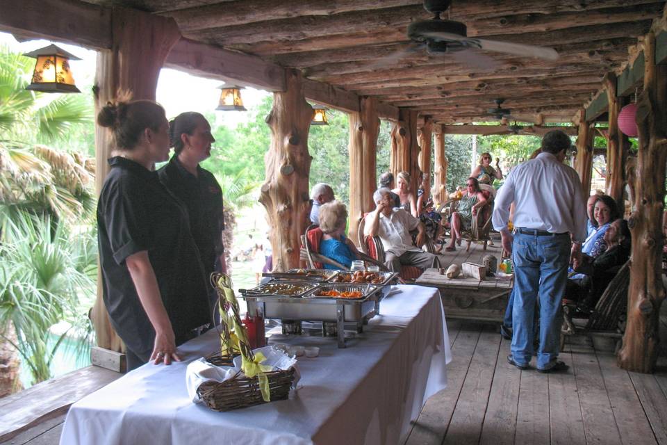 A crowd of guests