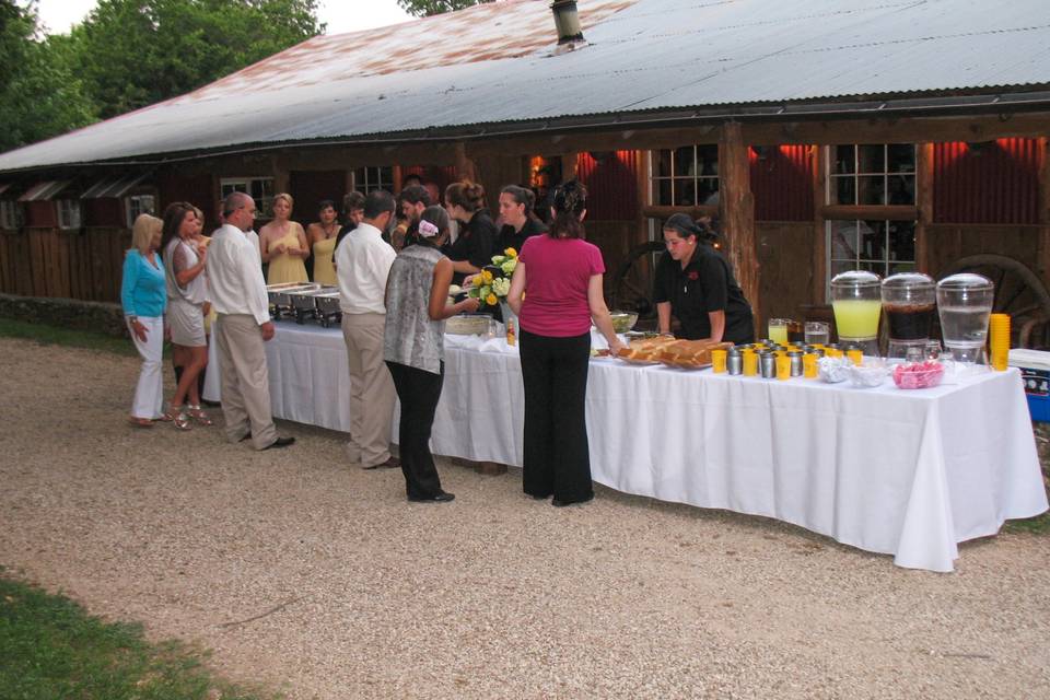 An outdoor buffet