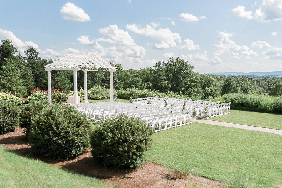 Aisle decorated with petals