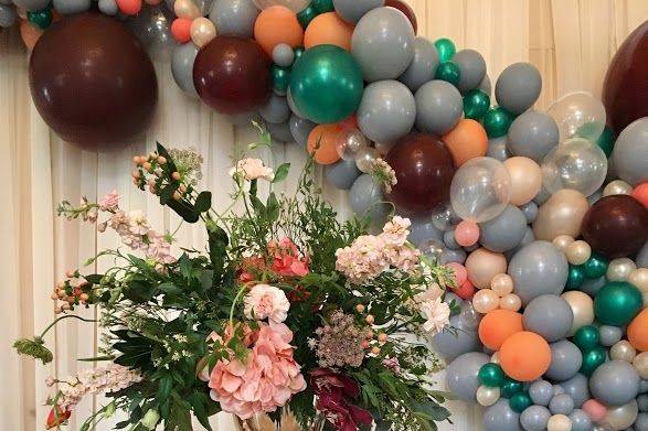 Flowers and balloons