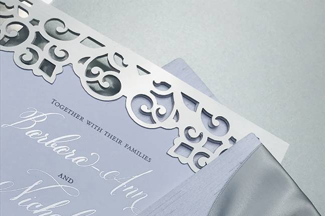 Custom foil die cut invitation