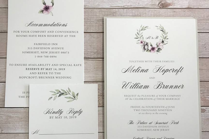 Custom watercolor invitation