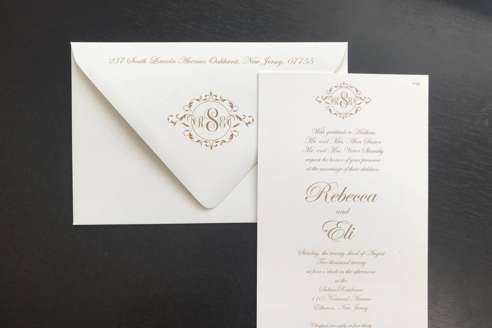 Custom monogram invitation