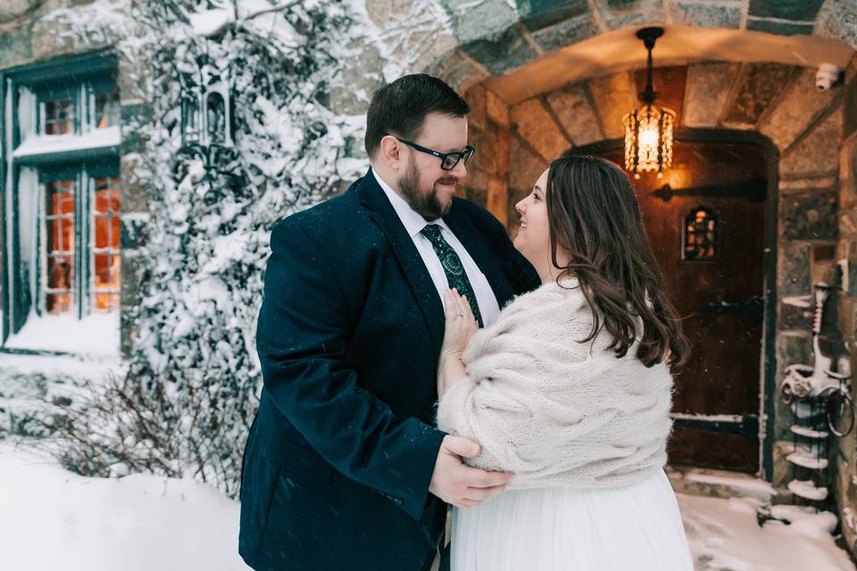 Blizzard wedding portraits