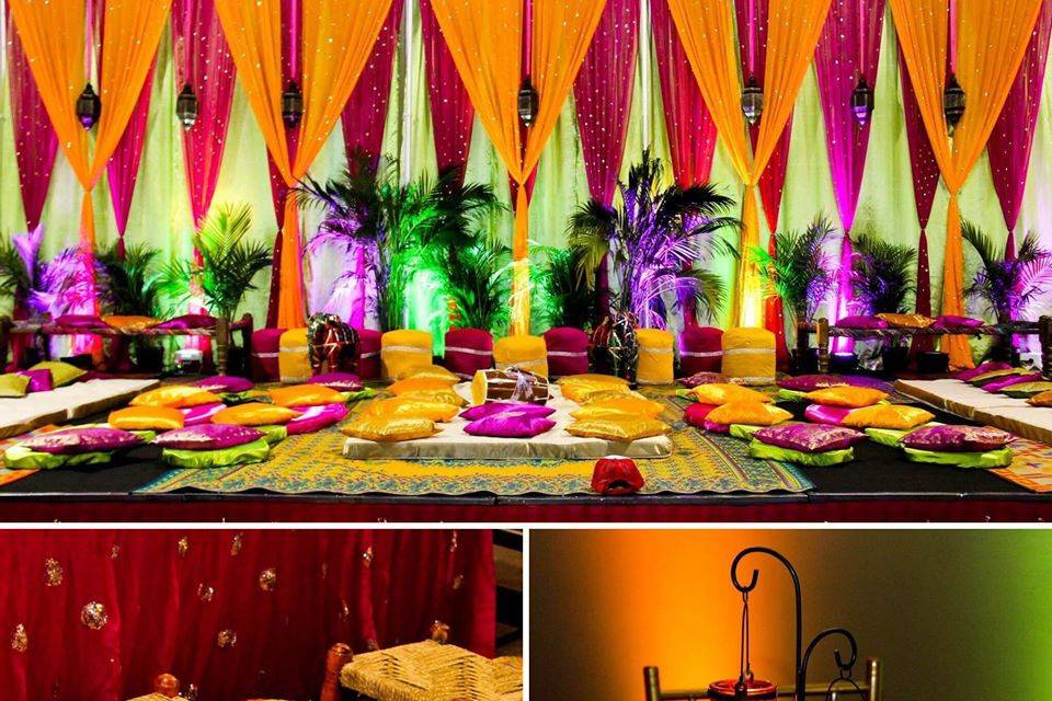 Bold colors for a Sangeet