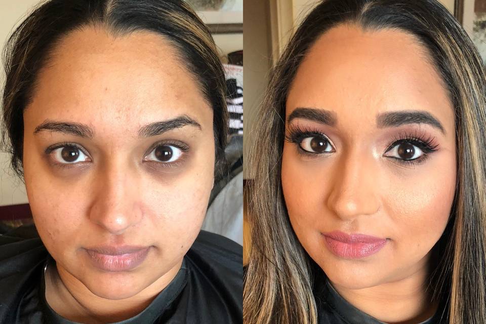 Before and after makeup