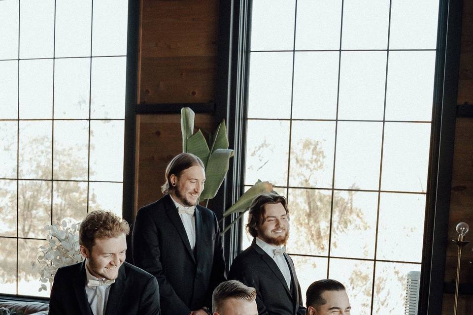 Groomsmen in Bridal Suite