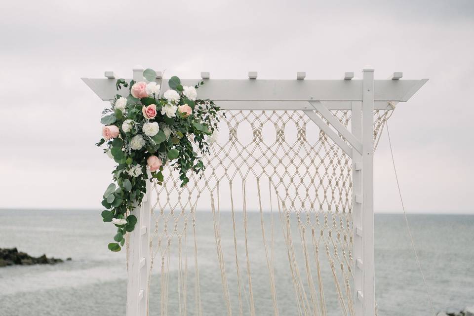 Pink and white arch piece