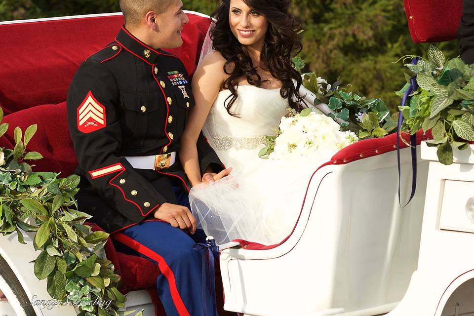 Brianna & Jaime. Jun '15.Clovis Castle. It was hot and I was glad I wasn't in the dress Blues!