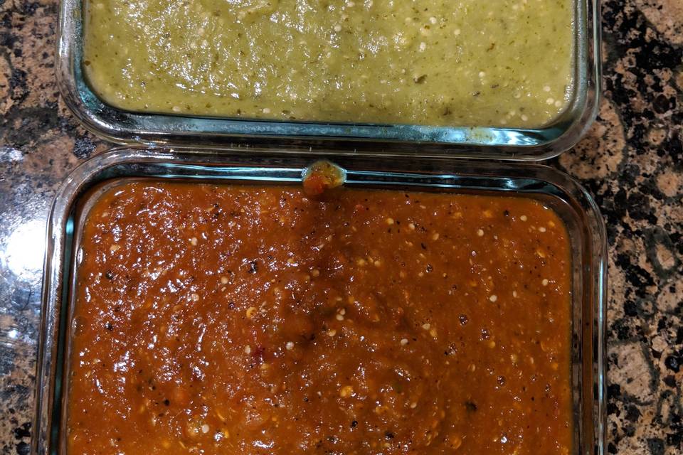 Salsa verde and chipotle