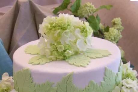 Green floral cake