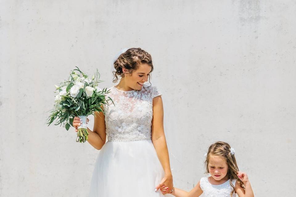 Bride and Flower Girl