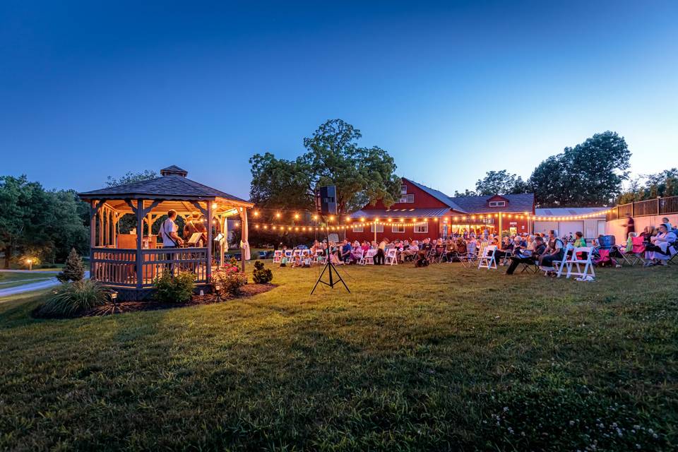 Evening setting by the gazebo