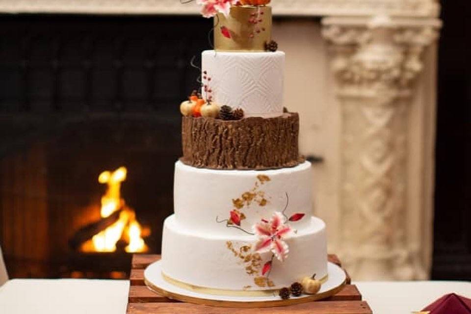 Towering wedding cake - fall