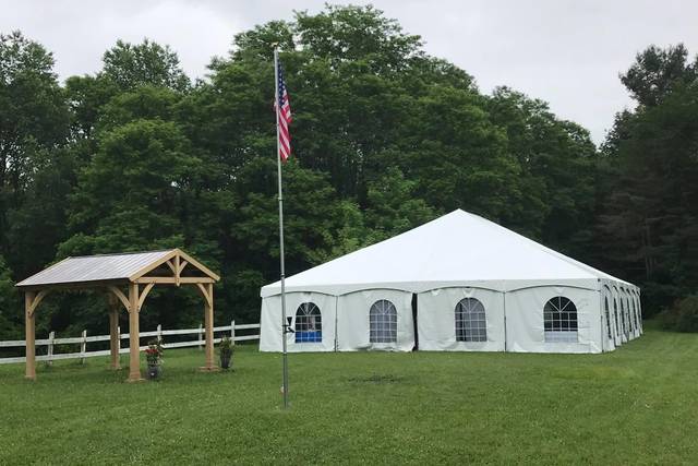 Traditional marquee with windows