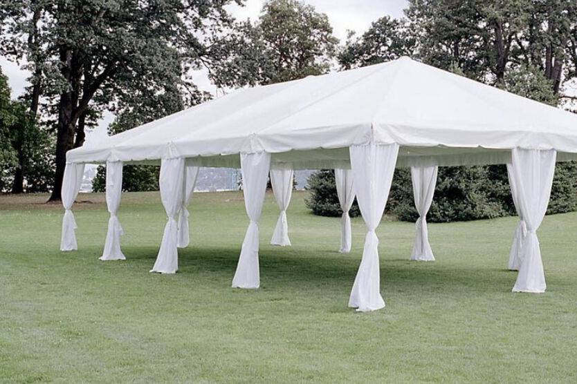 Tent with drapes