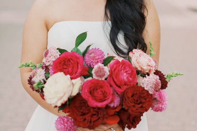Bride and bouquet