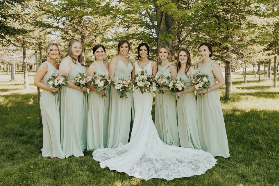 Sage green bridesmaids