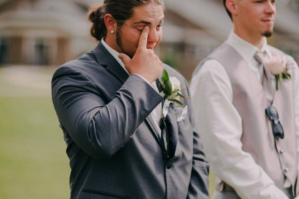 Groom getting emotional