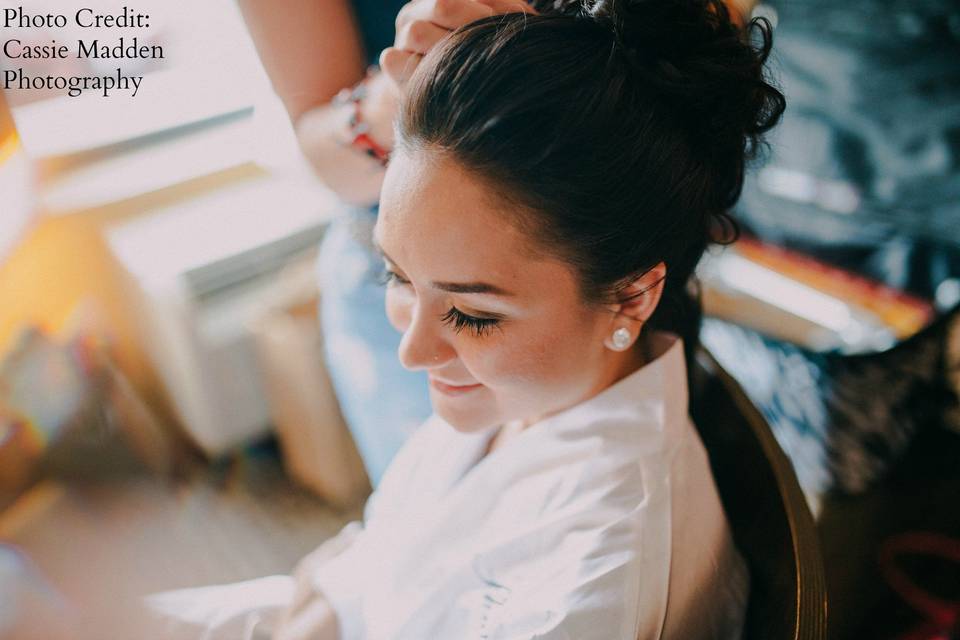 Bride getting ready