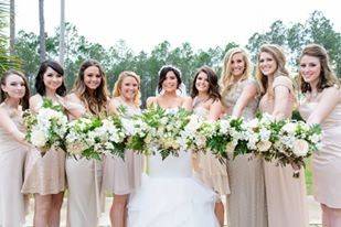 Bride with bridesmaids