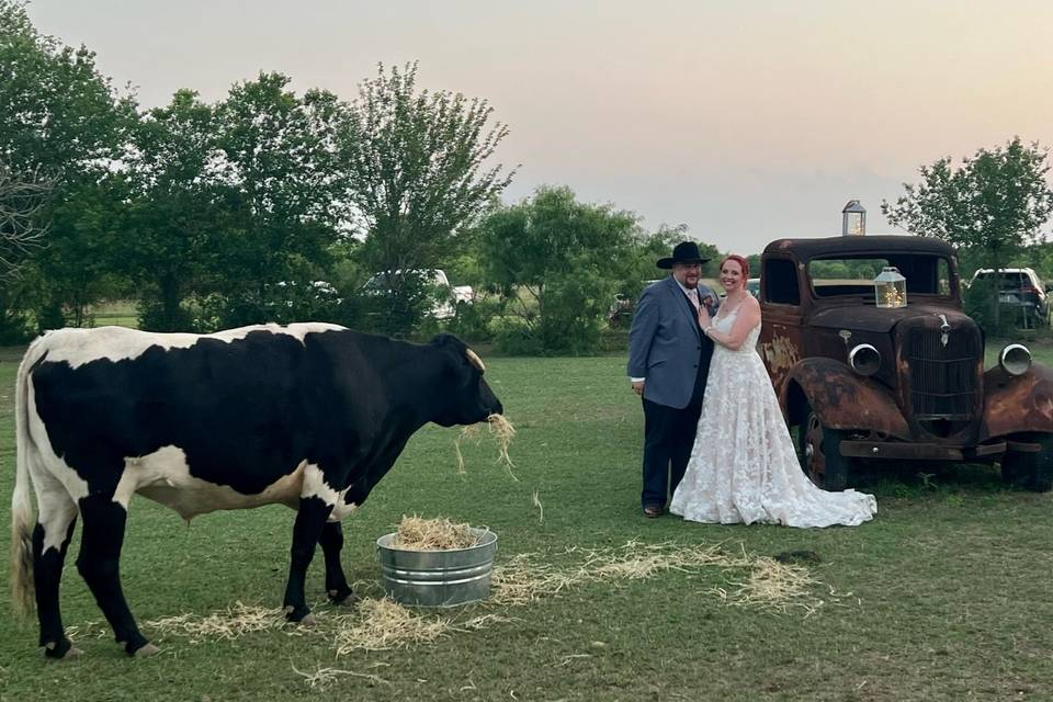 Buddy with Bride and Groom