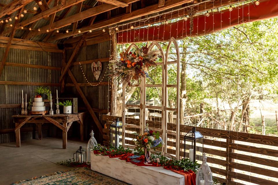 Inside Rustic barn wedding