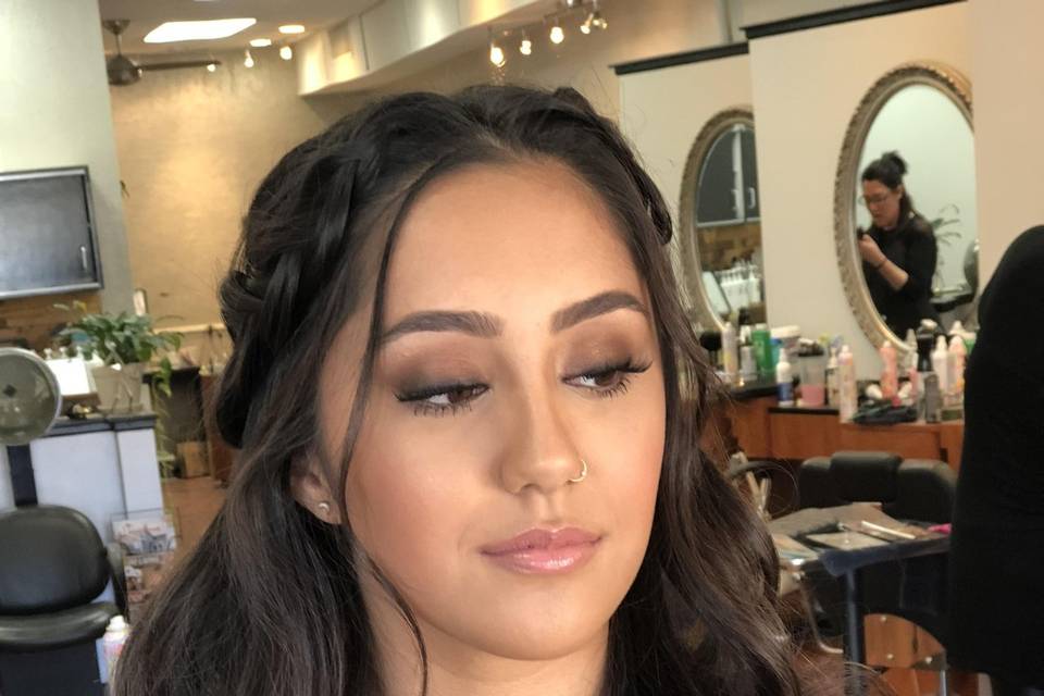 Makeup and hair