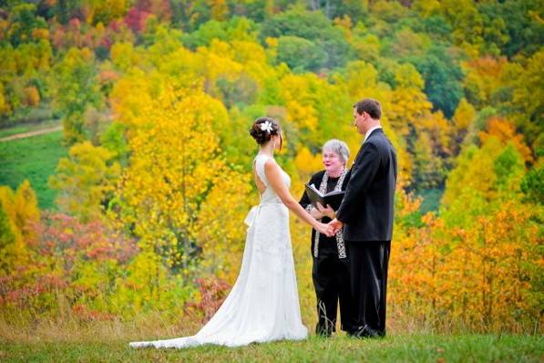 Couple exchanging vows