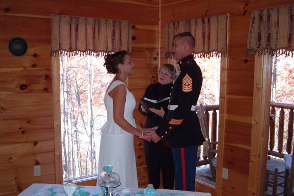 Couple exchanging vows