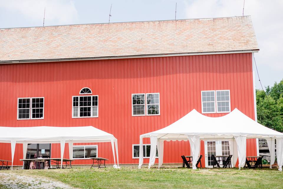 TENTS BEHIND THE BARN