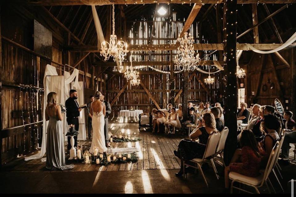 Barn indoor event space