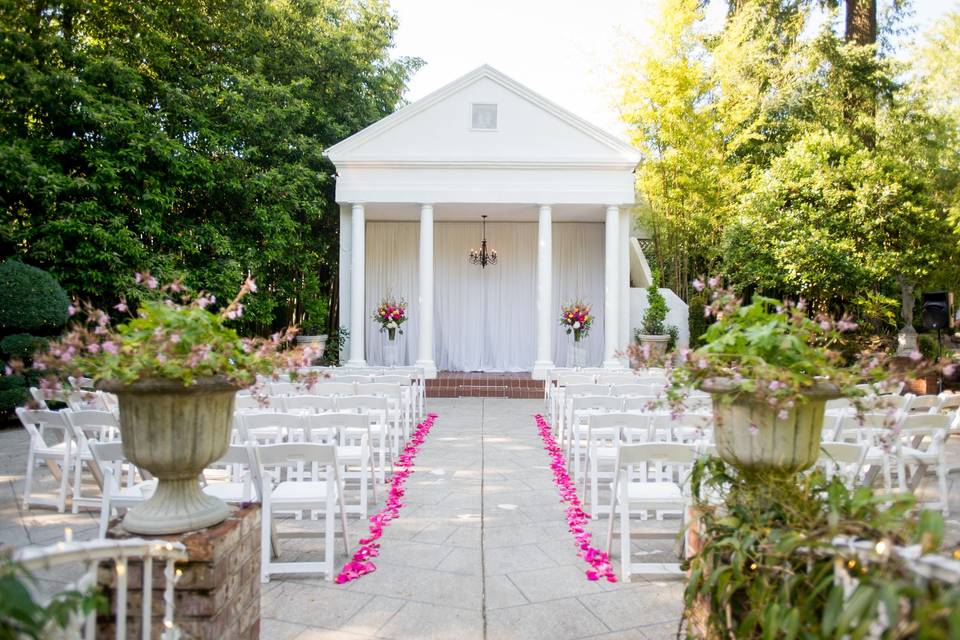 Wedding ceremony reception outside