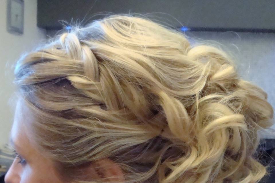 Braided unstructured wedding hair