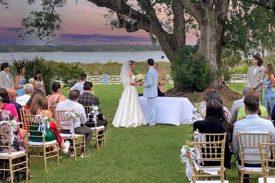 Lakefront Wedding Backdrop