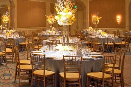 Table set up with centerpiece