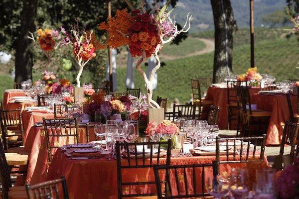 Table set up with centerpiece