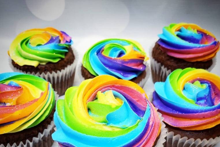 Rainbow Swirl Cupcakes