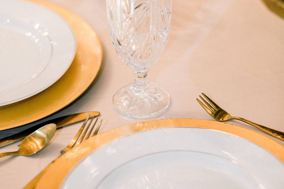 Close up of table setting