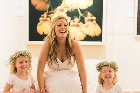 Bride with little girls