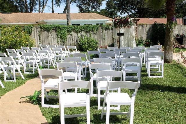 Outdoor wedding setup