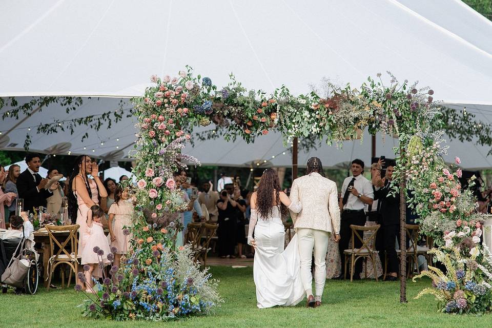 Grand Entrance into tent