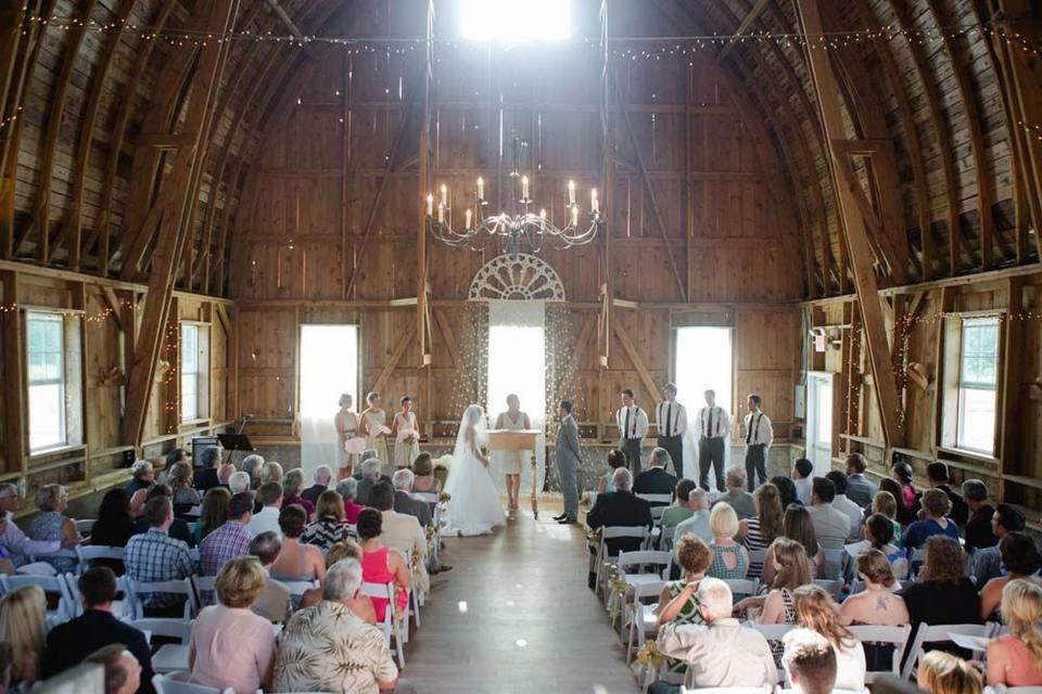 Wedding ceremony in the barn