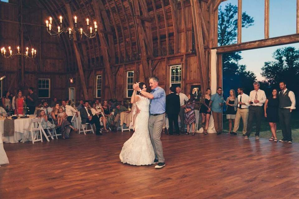 Couple slow dancing