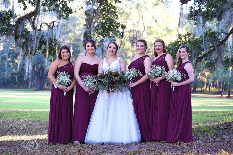 The Bride with her bridesmaids