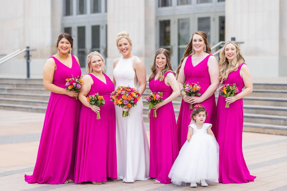Bride and Bridesmaids