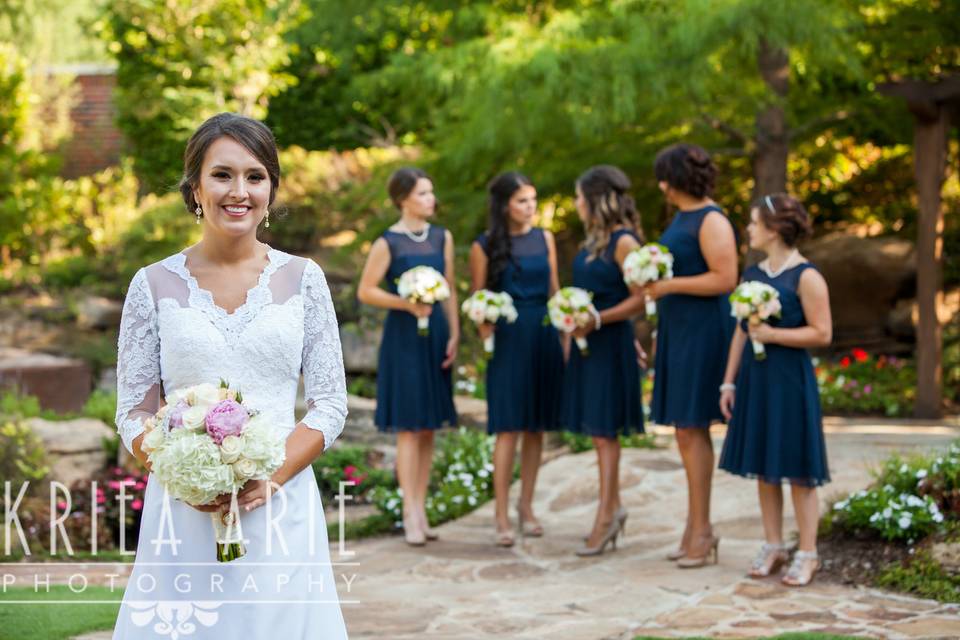 Bride and bridesmaids