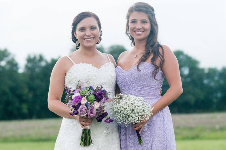 Bride and bridesmaids