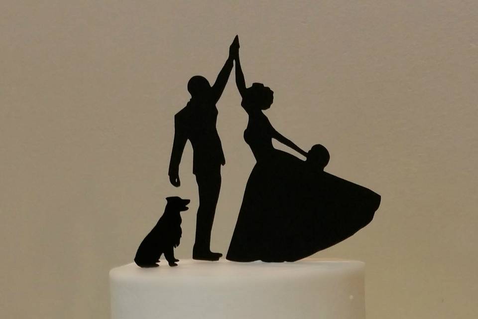 Silhouette Cutting Cake